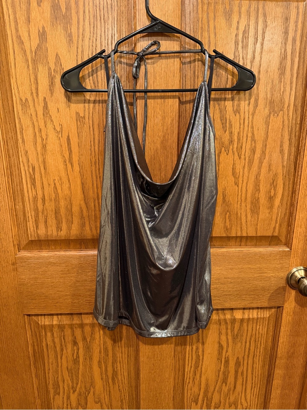 NWT | Torrid Liquid Shine Deep Cowl Halter Top